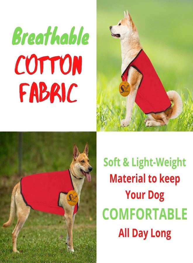 Sage Square Cotton Soft and Breathable Sleeveless Dogs Clothes Vest (Red, XXX Large - 30 Inches),1 Count - Image 4
